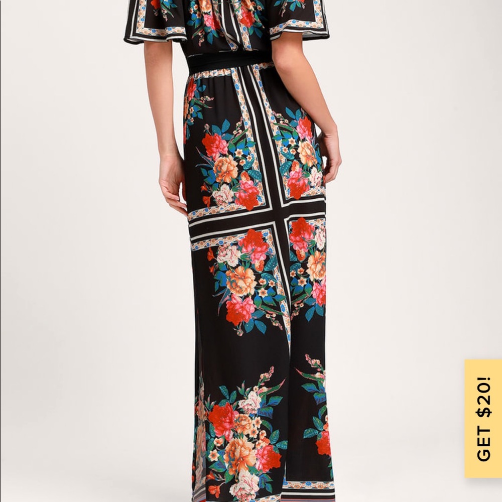 TOBAGO BLACK FLORAL PRINT MAXI NWOT